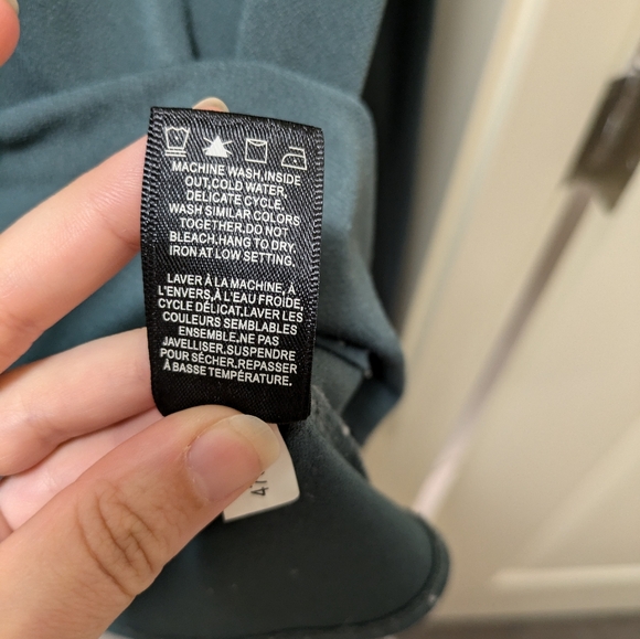 RW&Co Long Sleeve Split-Neck Top in Dark Teal - Picture 4 of 6